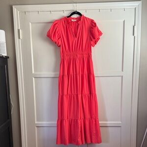 Entro Vibrant Coral Maxi Dress, like new, fits like a size 12